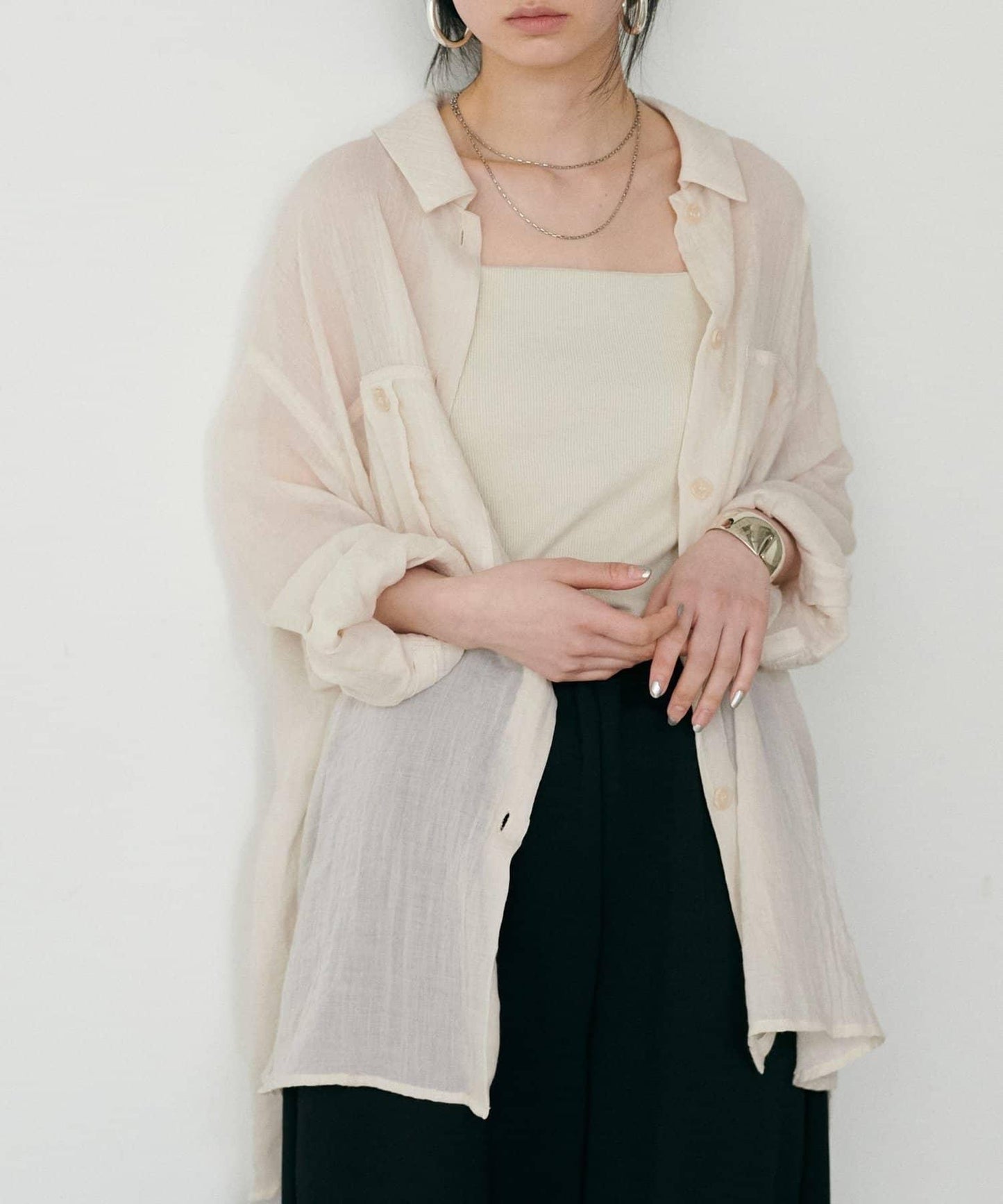 【LARUTA】透視感狩獵風口袋襯衫