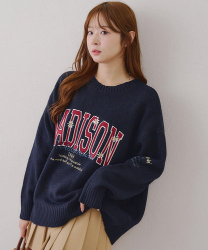 【RMAF】圖案學院風軟糯針織衫