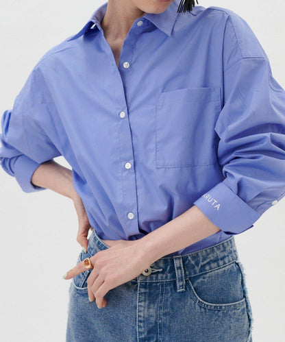 【LARUTA】迷你標誌刺繡基礎款襯衫