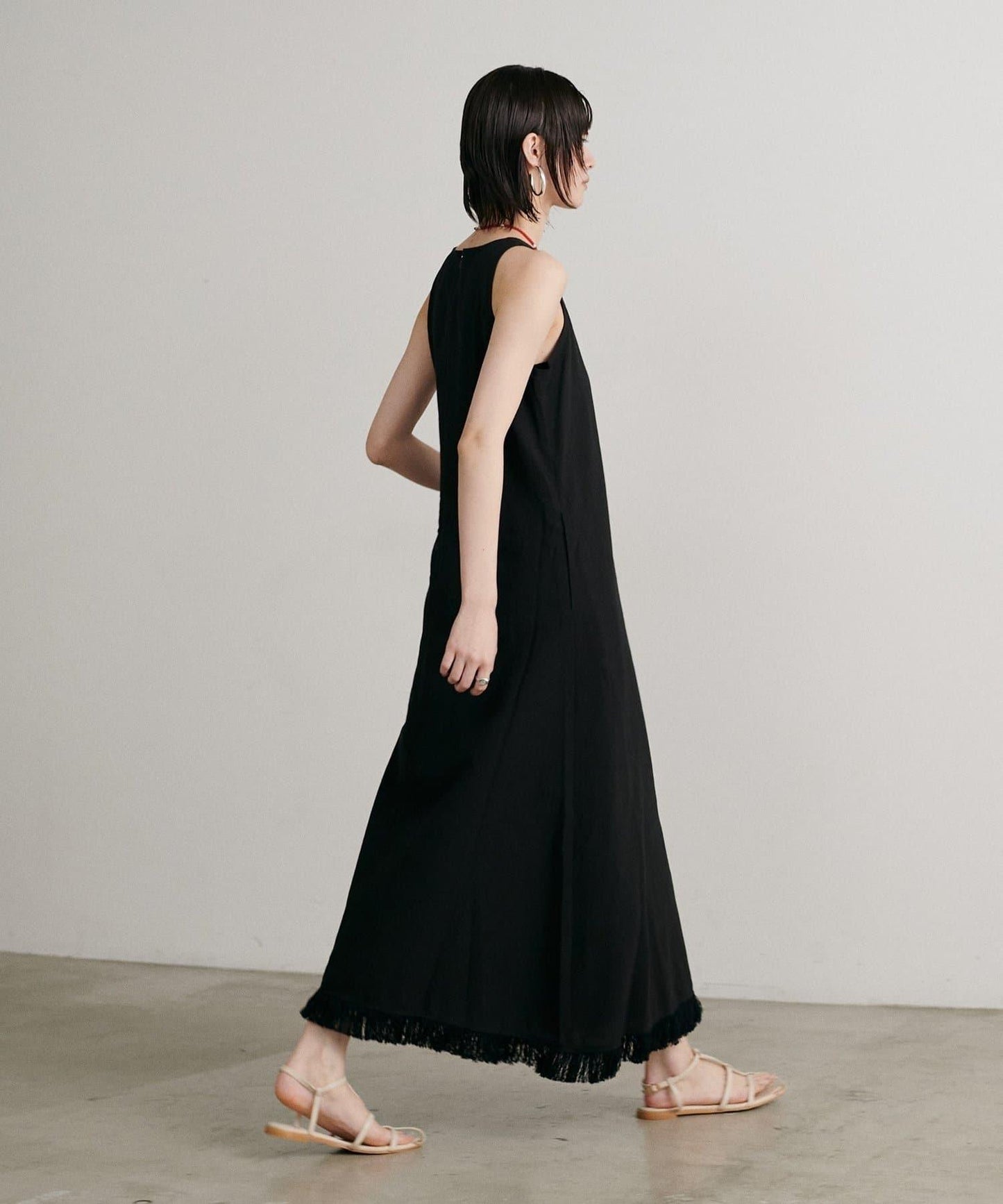 【LARUTA】美式無袖流蘇連衣裙