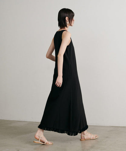 【LARUTA】美式無袖流蘇連衣裙