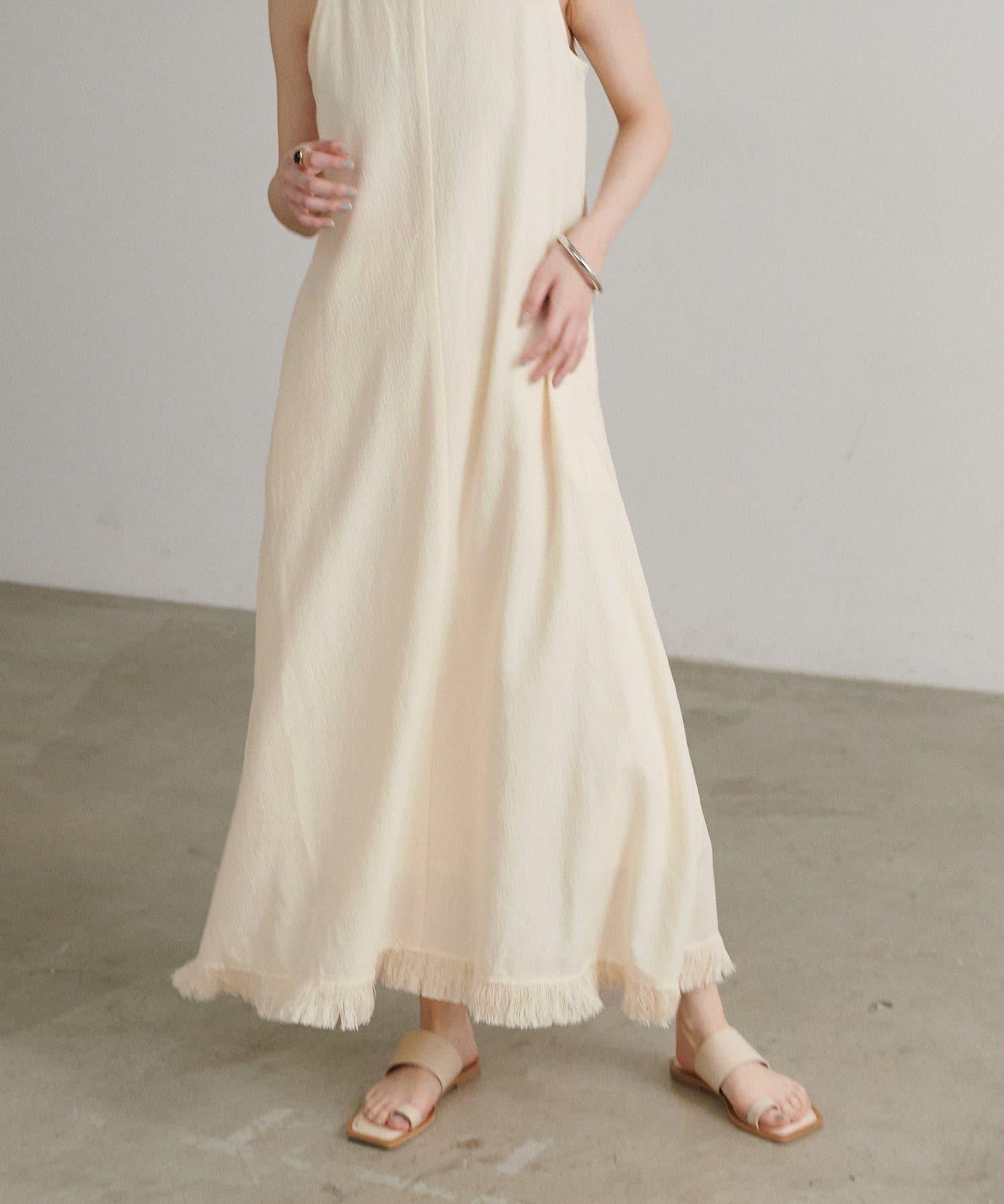 【LARUTA】美式無袖流蘇連衣裙