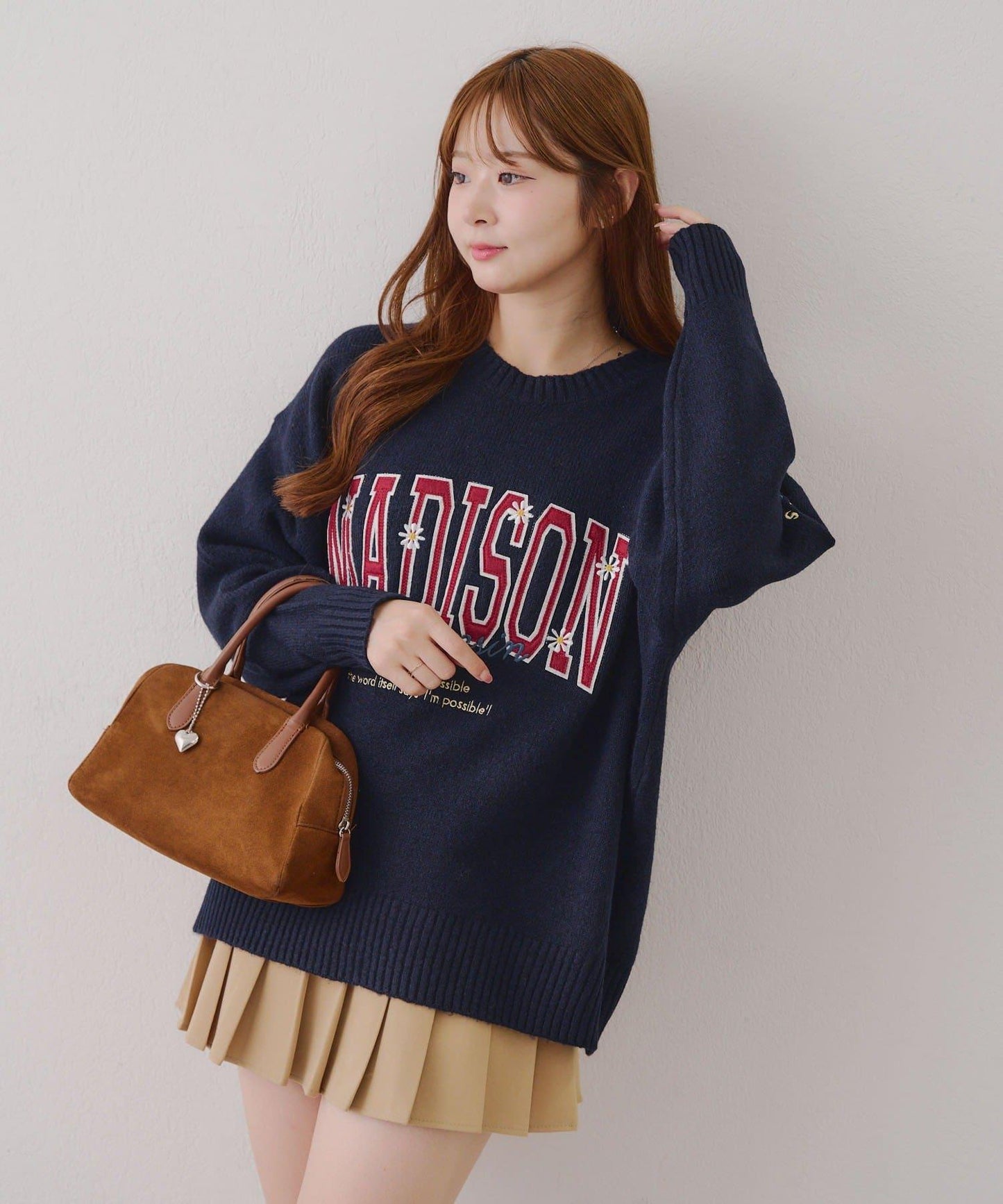 【RMAF】圖案學院風軟糯針織衫