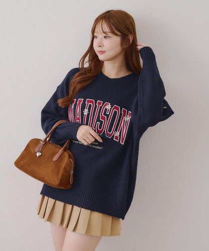 【RMAF】圖案學院風軟糯針織衫