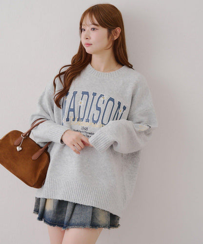 【RMAF】圖案學院風軟糯針織衫