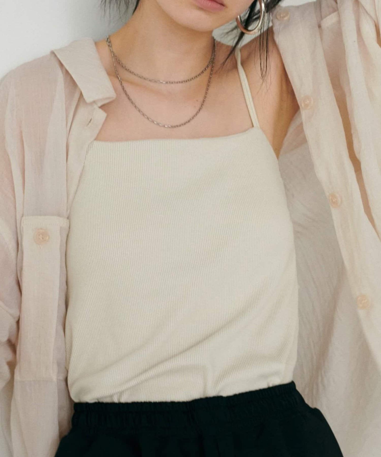 【LARUTA】透視感狩獵風口袋襯衫