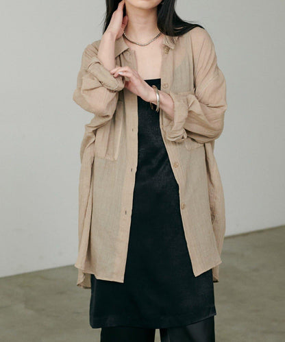 【LARUTA】透視感狩獵風口袋襯衫