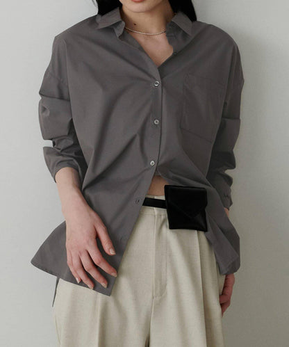 【LARUTA】迷你標誌刺繡基礎款襯衫