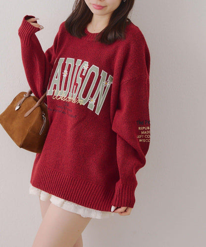 【RMAF】圖案學院風軟糯針織衫