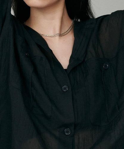 【LARUTA】透視感狩獵風口袋襯衫