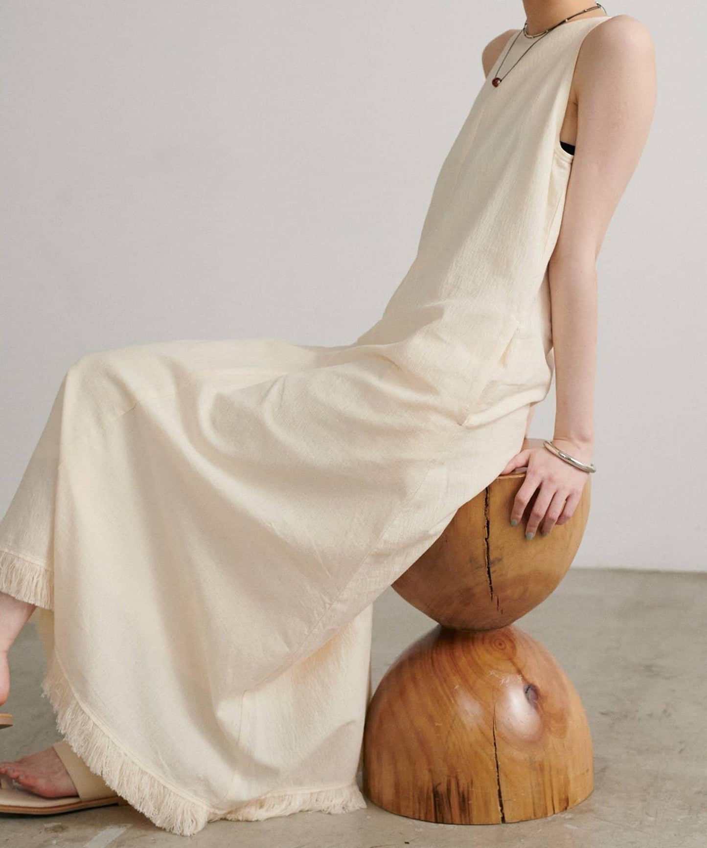 【LARUTA】美式無袖流蘇連衣裙