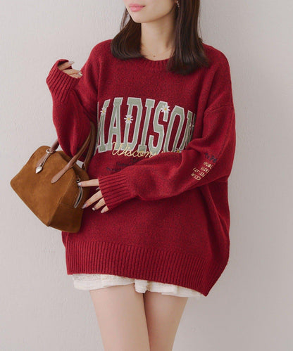 【RMAF】圖案學院風軟糯針織衫