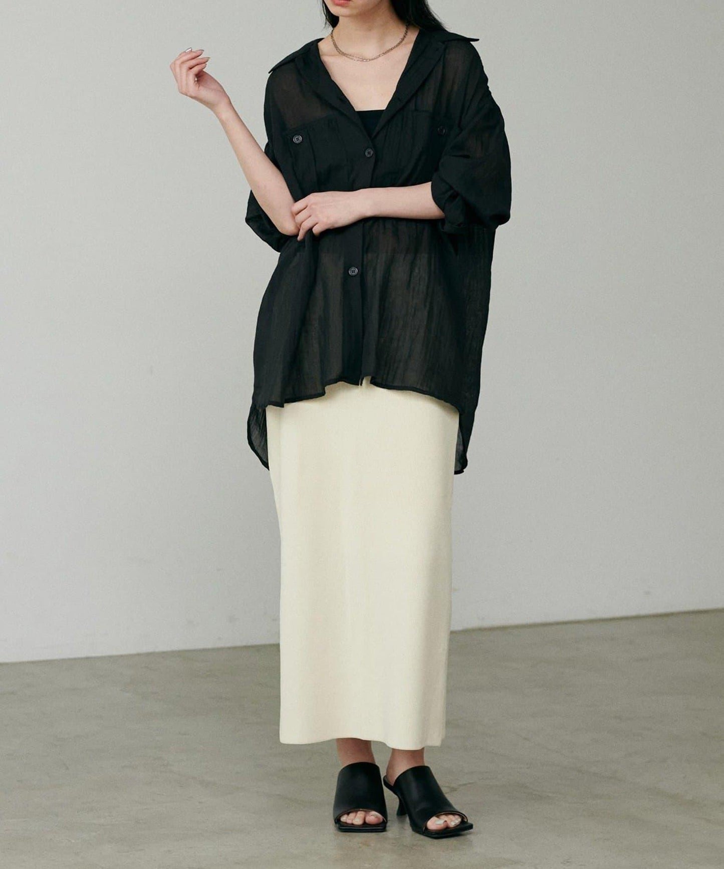 【LARUTA】透視感狩獵風口袋襯衫