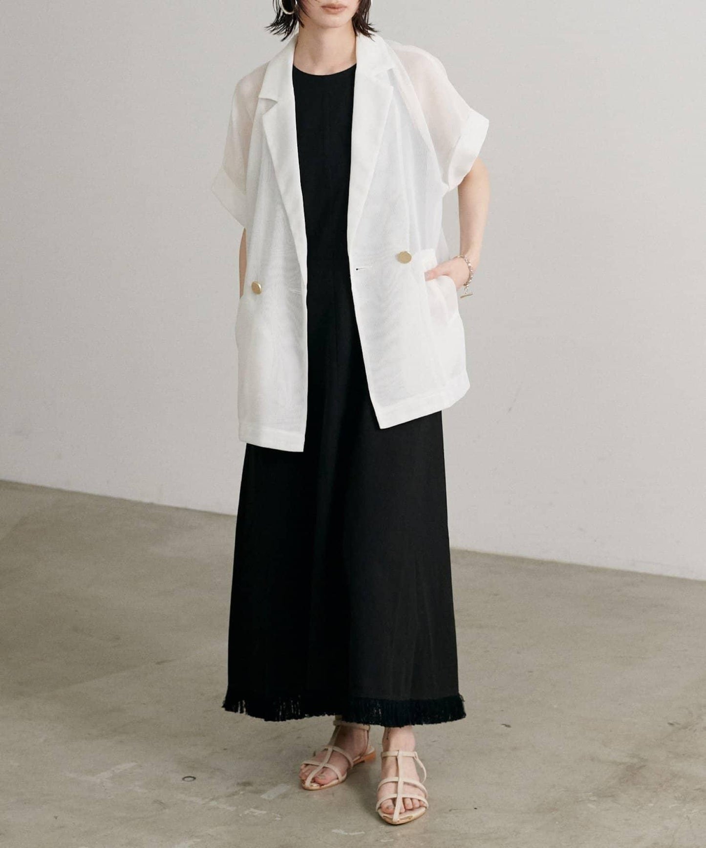 【LARUTA】美式無袖流蘇連衣裙