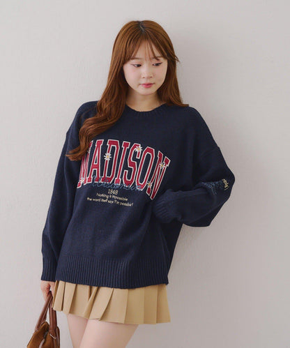 【RMAF】圖案學院風軟糯針織衫