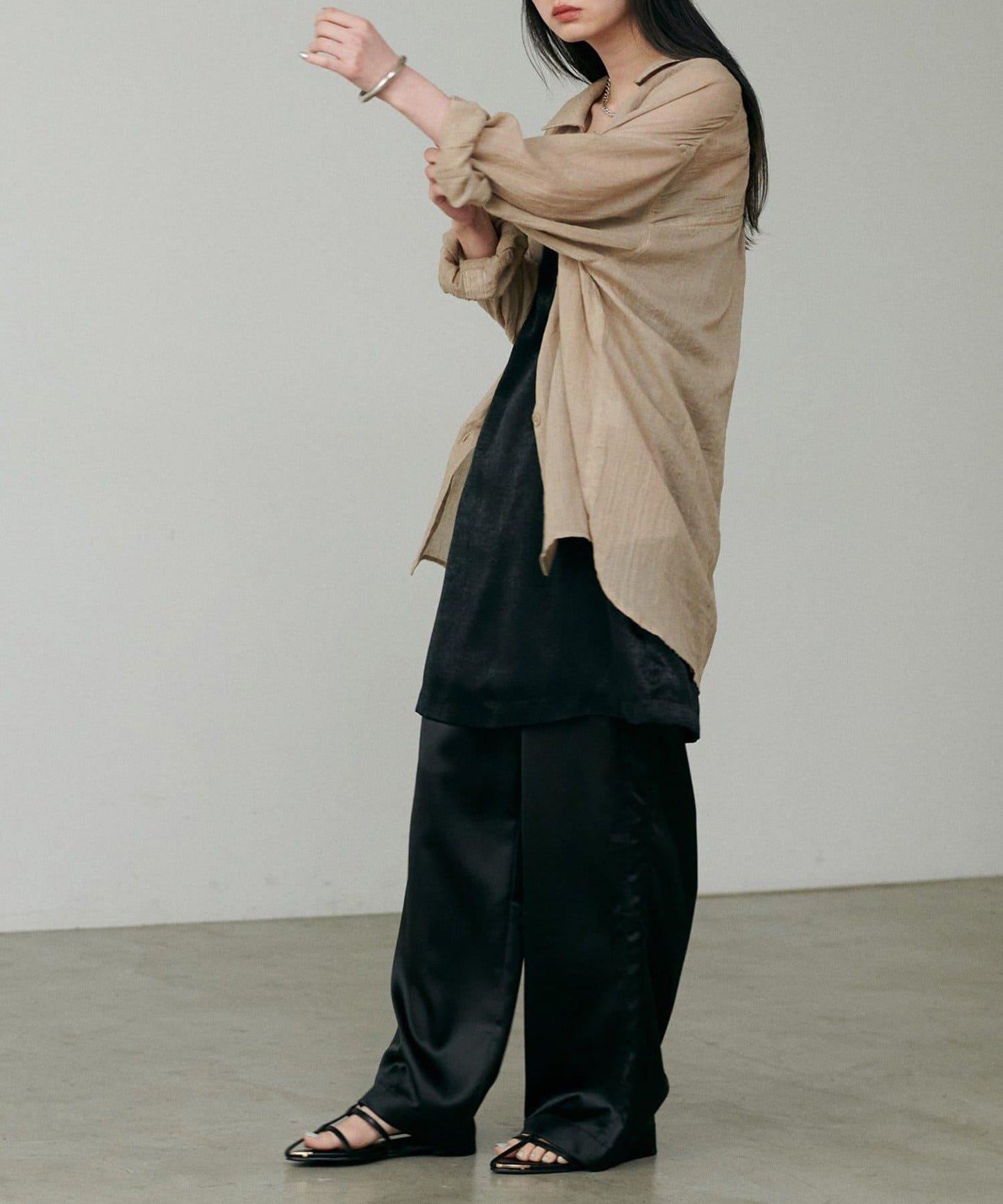 【LARUTA】透視感狩獵風口袋襯衫