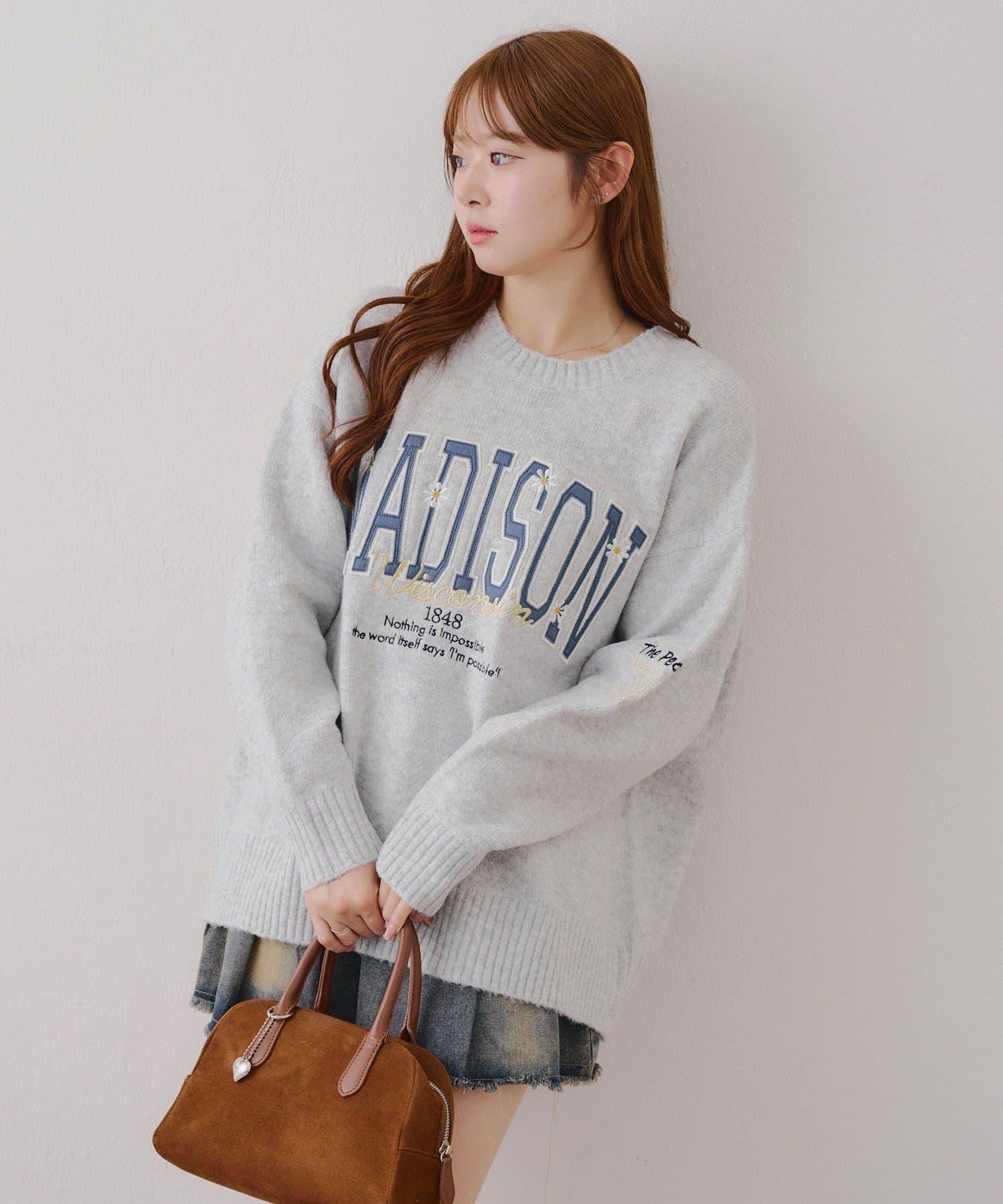 【RMAF】圖案學院風軟糯針織衫