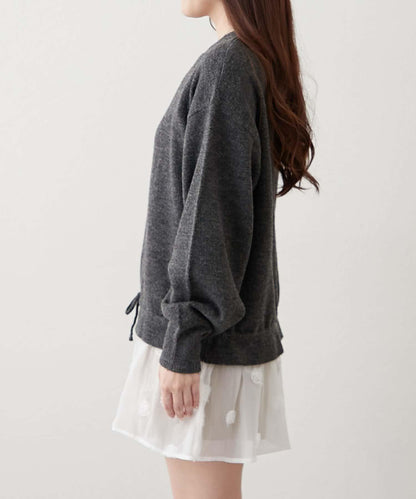 3D立體花朵裝飾針織長款上衣