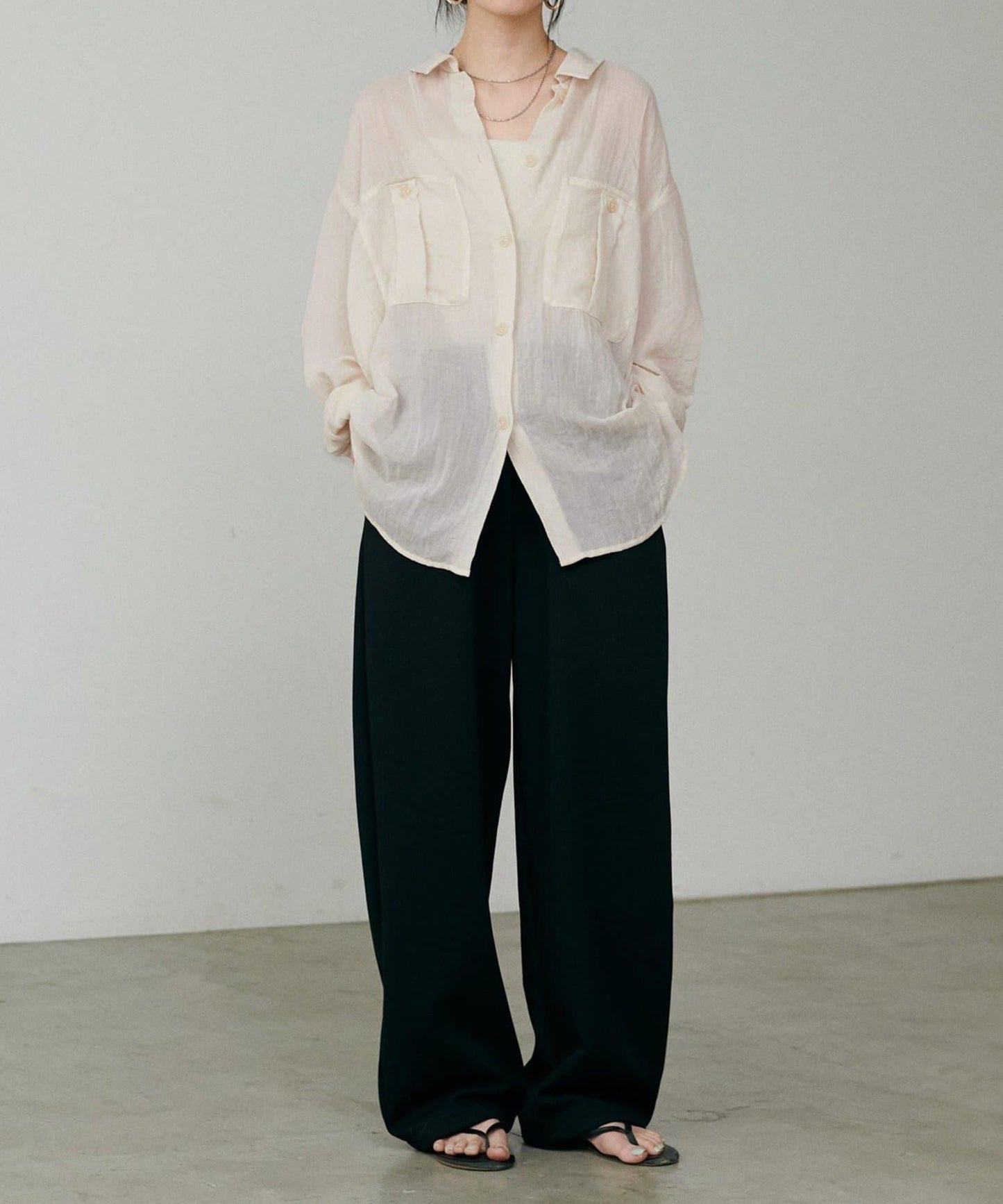 【LARUTA】透視感狩獵風口袋襯衫