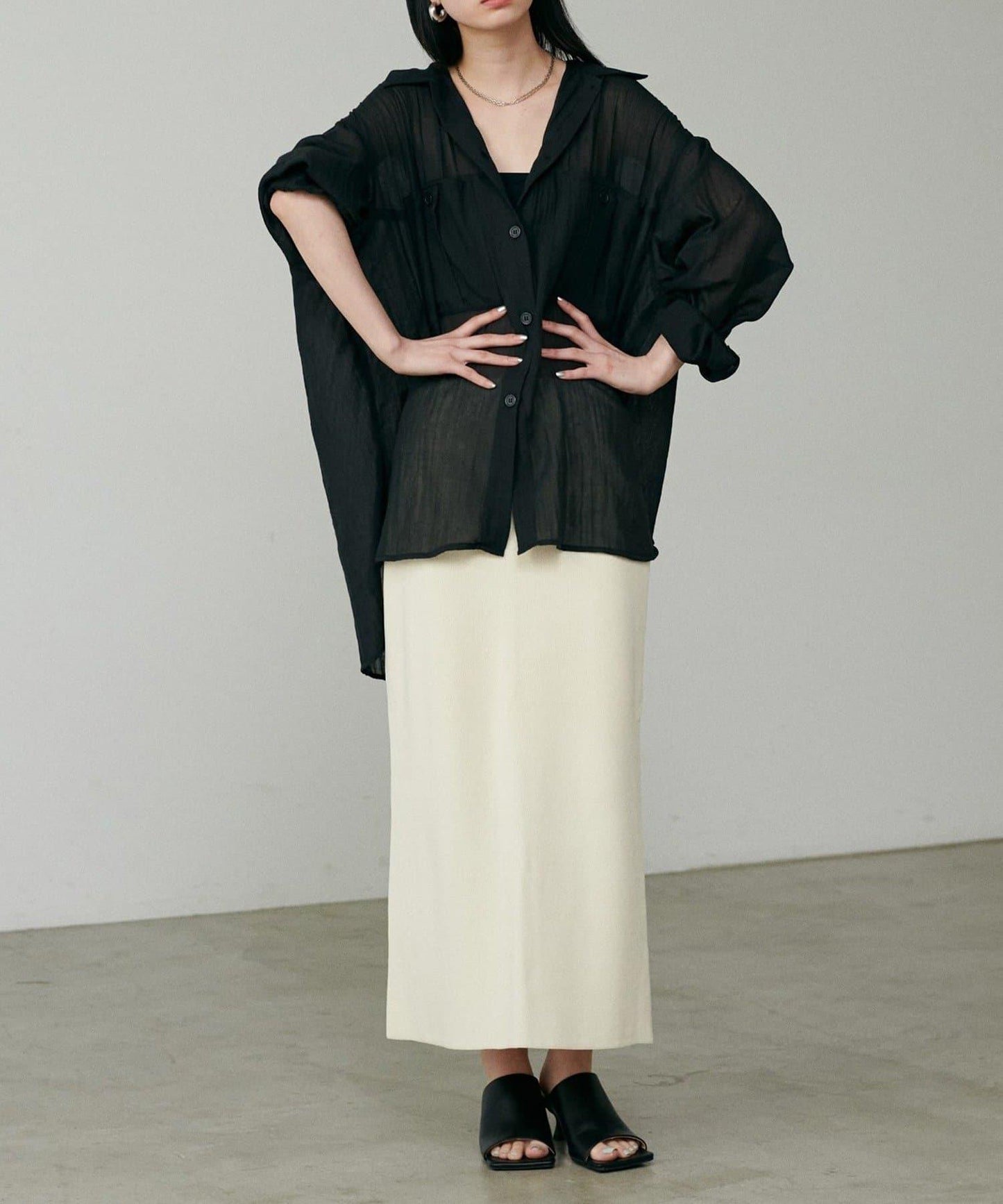 【LARUTA】透視感狩獵風口袋襯衫