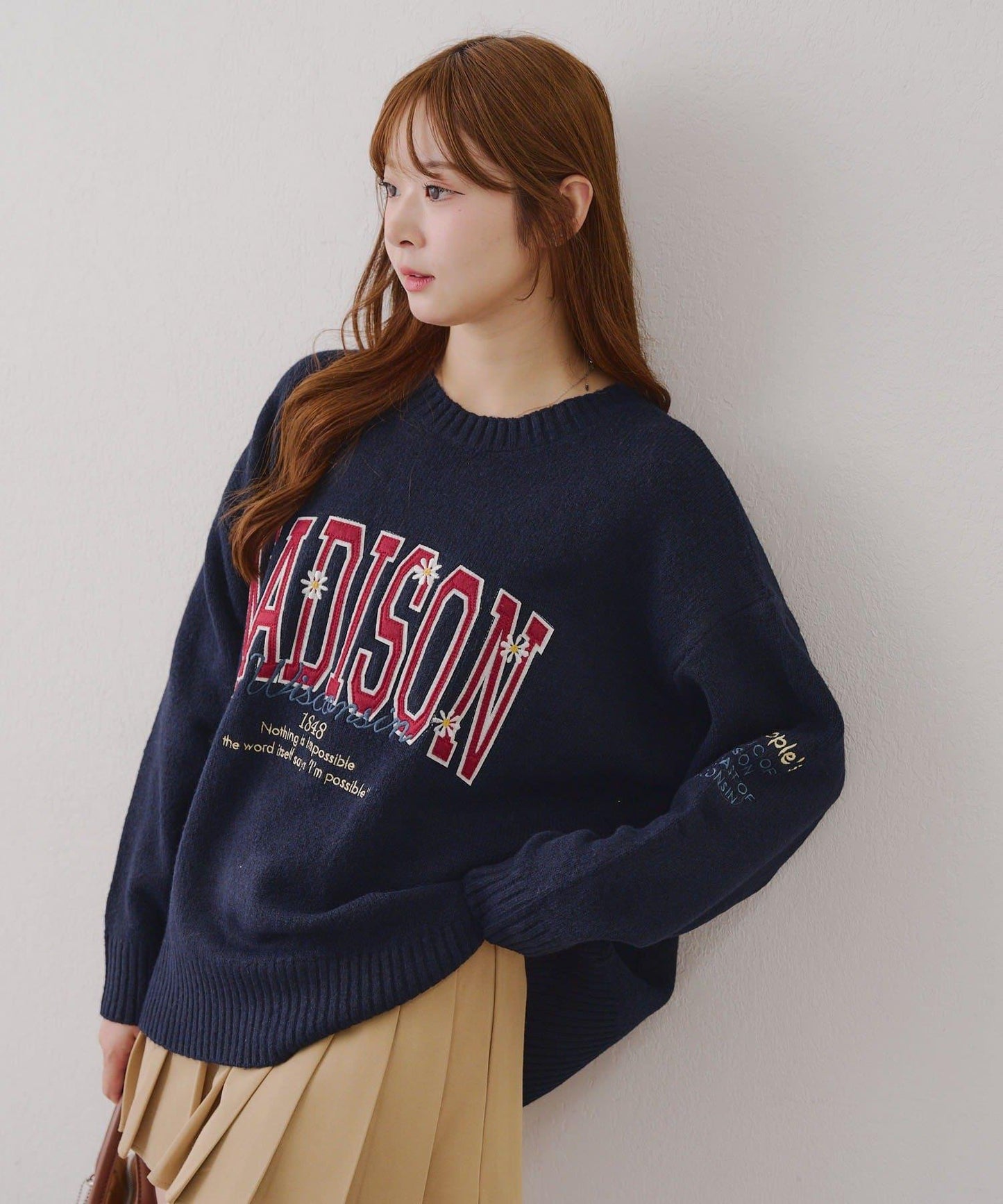 【RMAF】圖案學院風軟糯針織衫