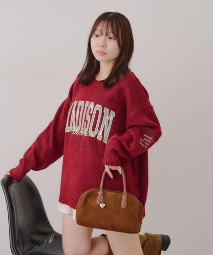 【RMAF】圖案學院風軟糯針織衫