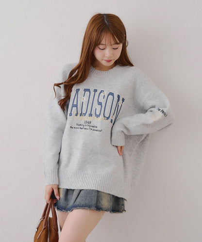 【RMAF】圖案學院風軟糯針織衫