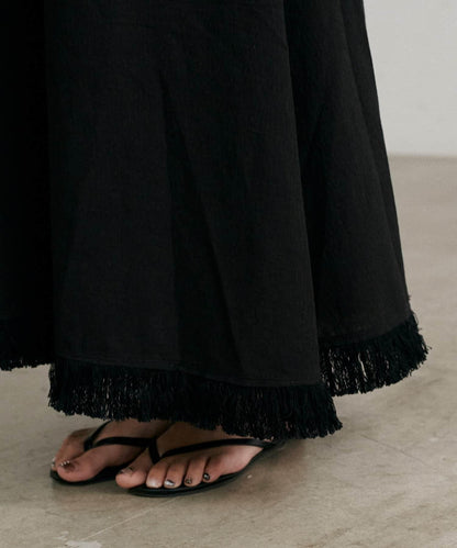 【LARUTA】美式無袖流蘇連衣裙