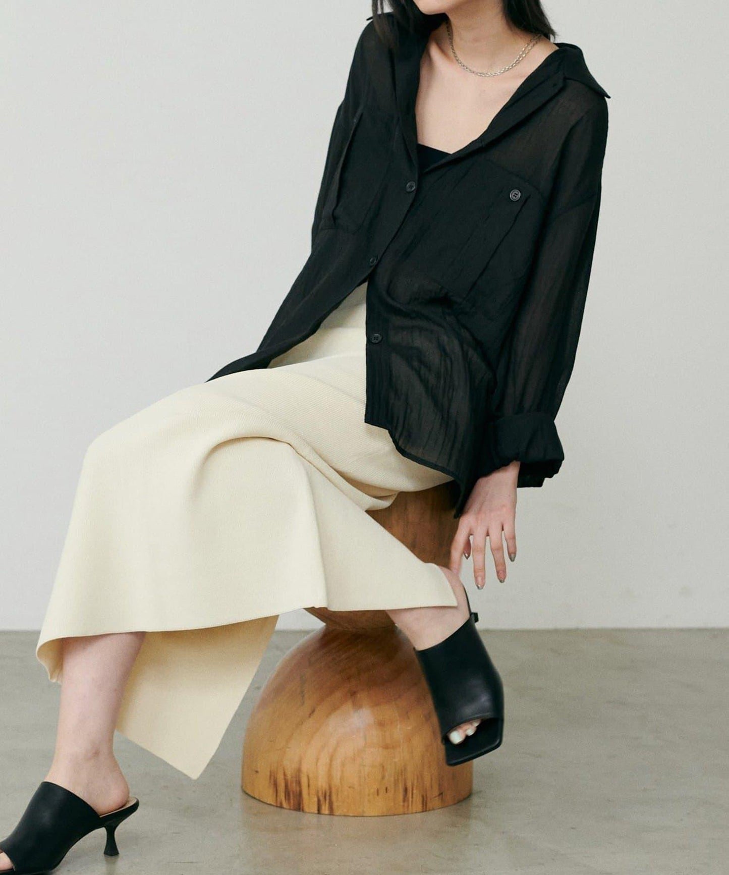 【LARUTA】透視感狩獵風口袋襯衫