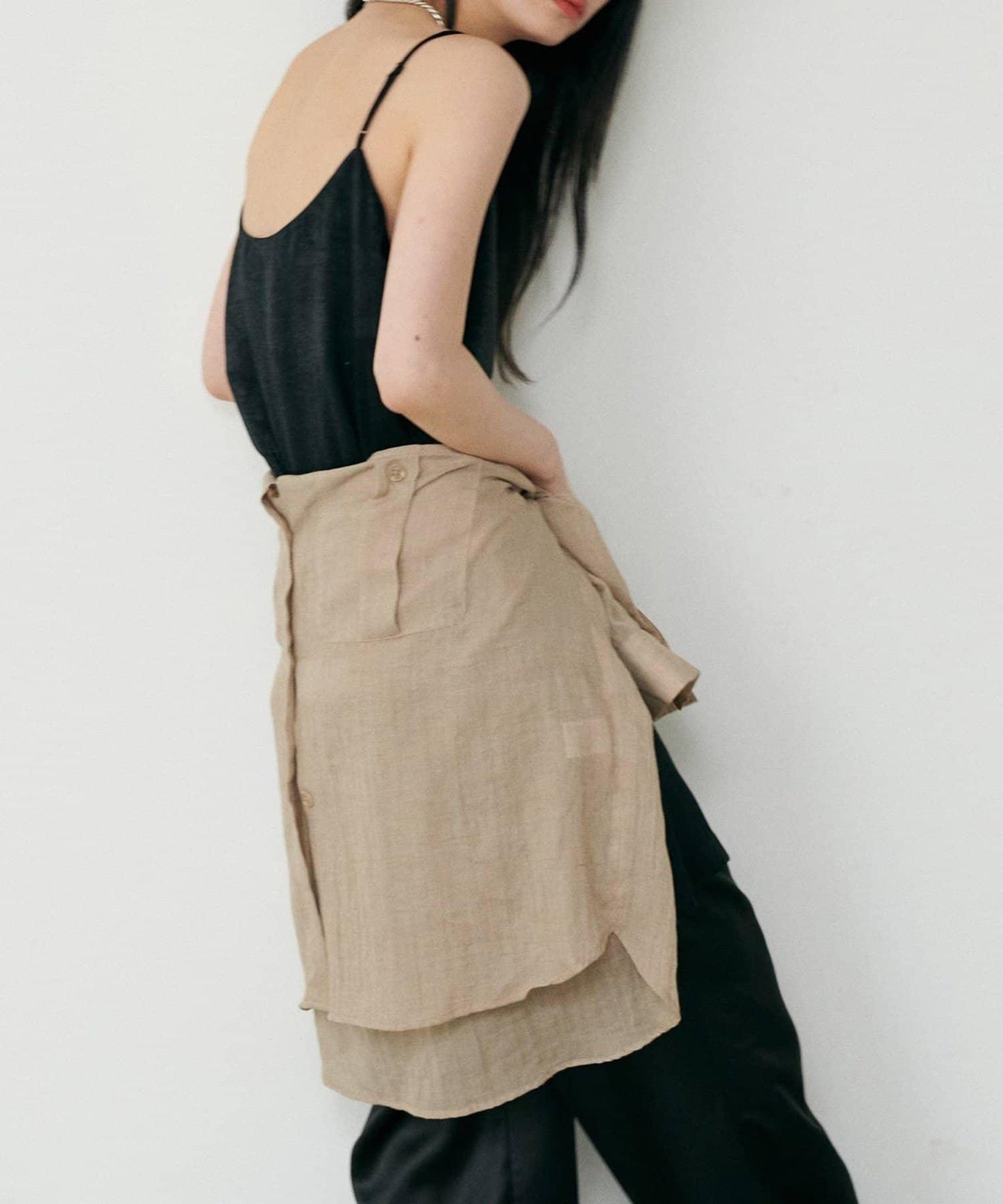 【LARUTA】透視感狩獵風口袋襯衫