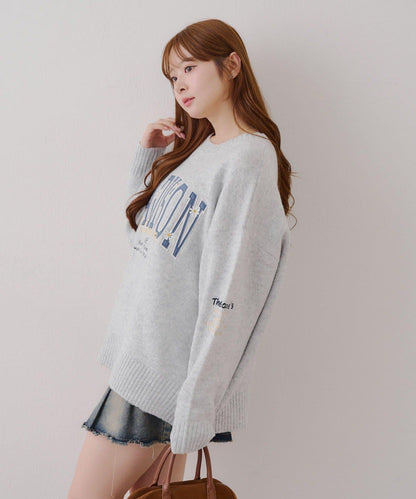 【RMAF】圖案學院風軟糯針織衫