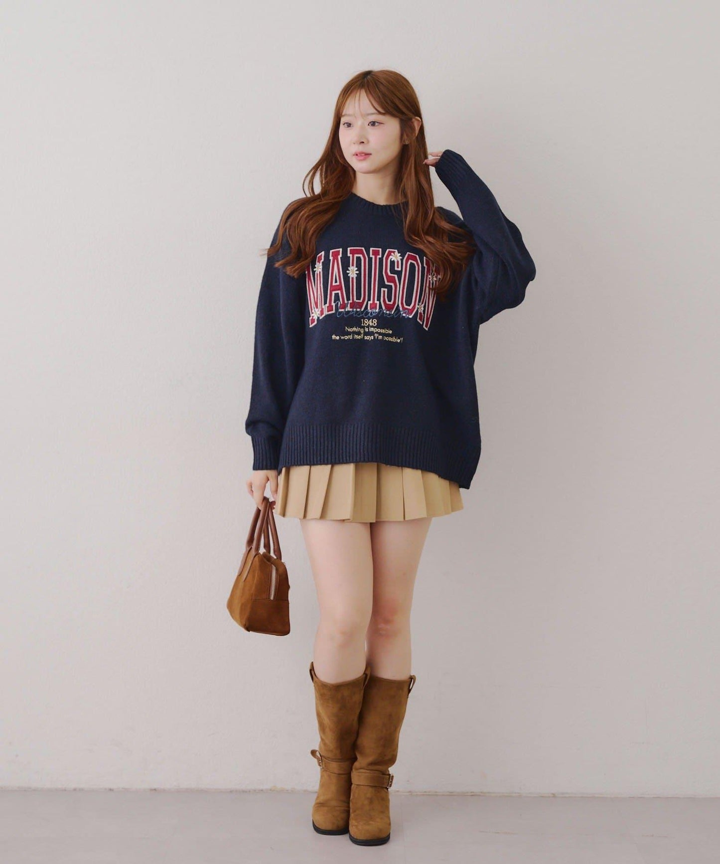 【RMAF】圖案學院風軟糯針織衫