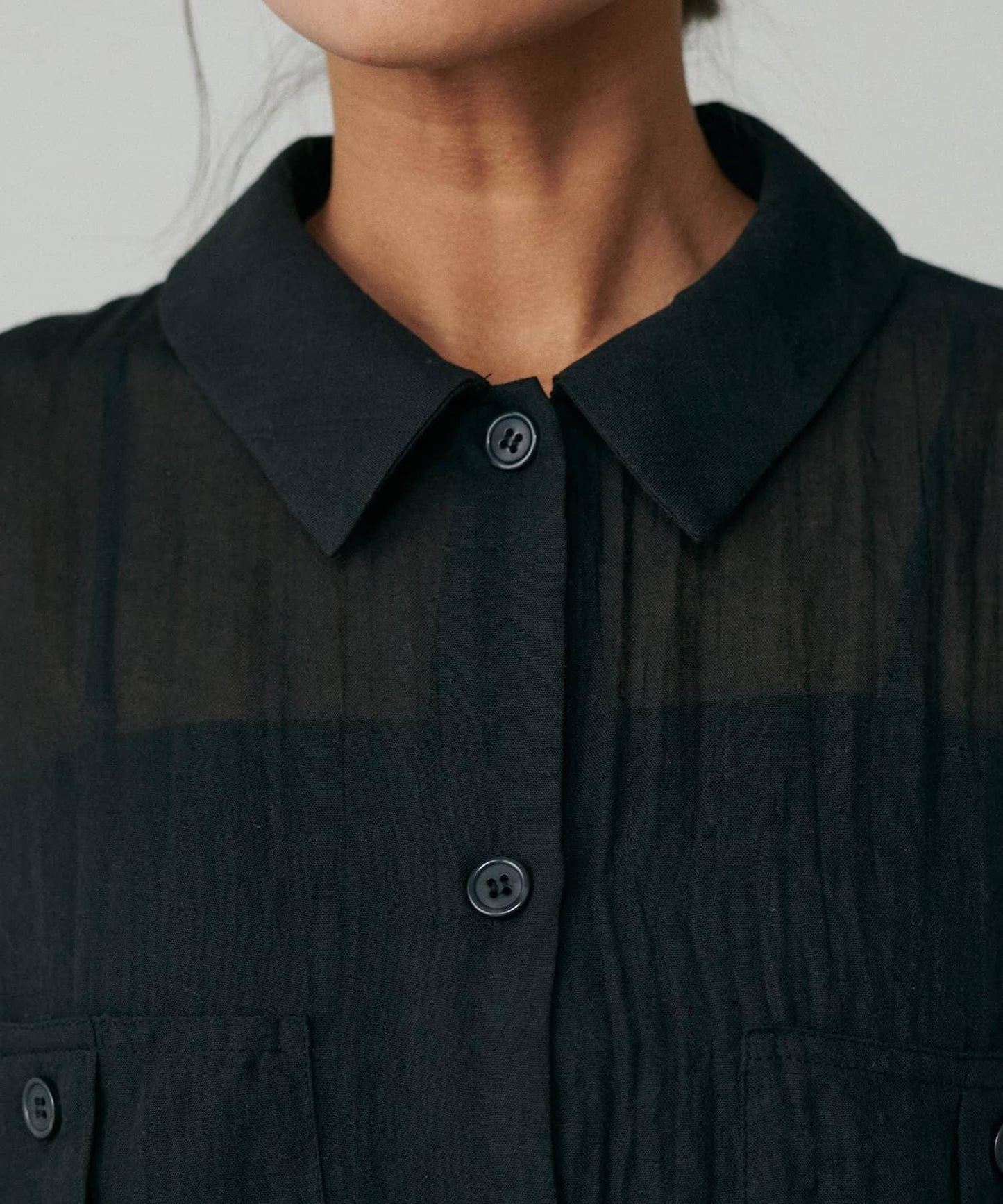 【LARUTA】透視感狩獵風口袋襯衫