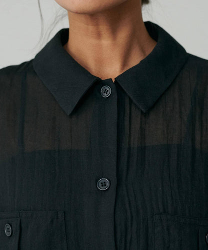 【LARUTA】透視感狩獵風口袋襯衫