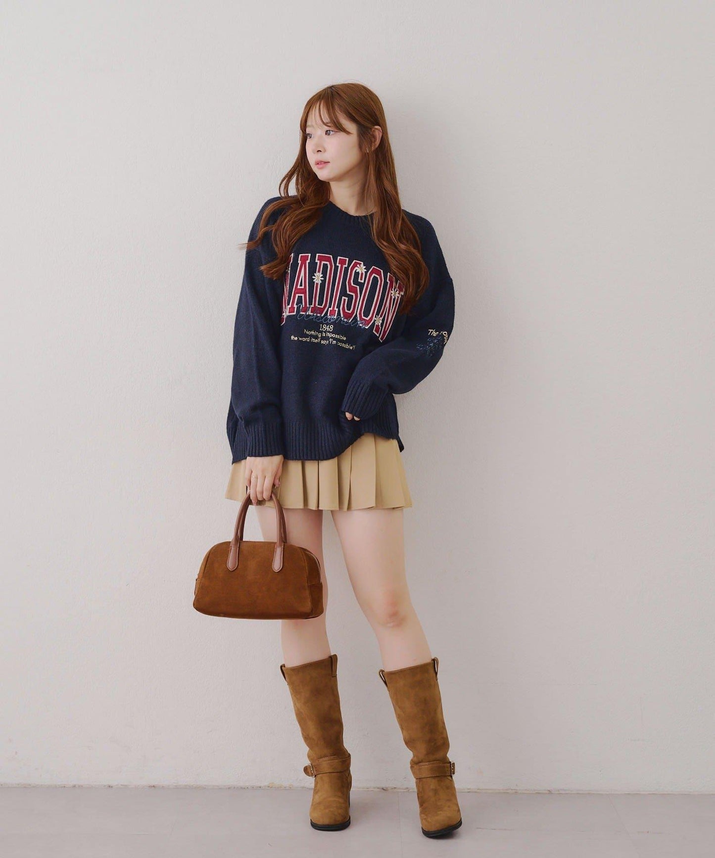 【RMAF】圖案學院風軟糯針織衫