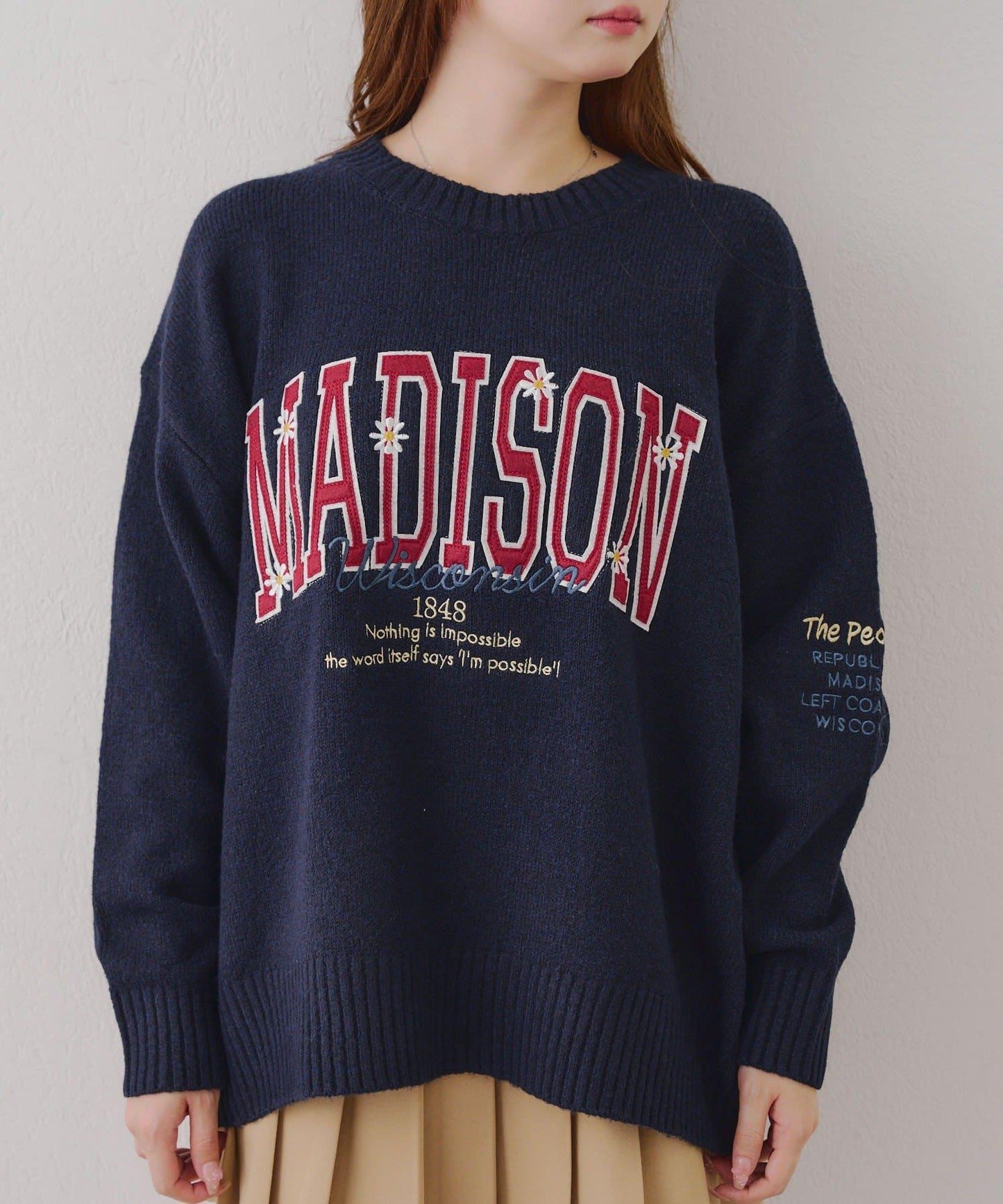 【RMAF】圖案學院風軟糯針織衫