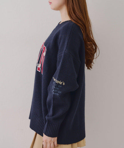 【RMAF】圖案學院風軟糯針織衫