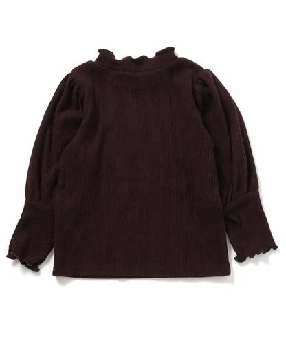 加厚泡泡袖羅紋上衣