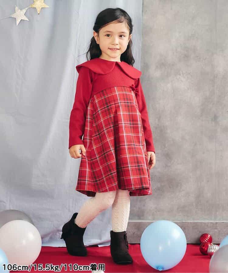 【リンク】斗篷格紋連衣裙