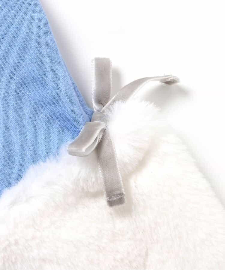 內層搖粒絨袖部仿羊羔絨連衣裙