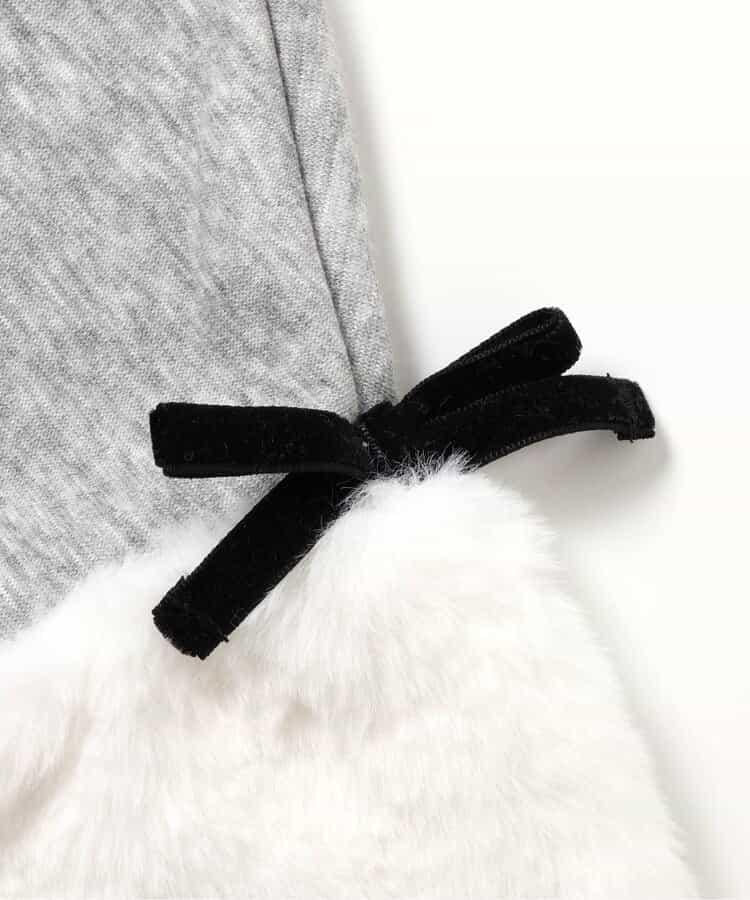 內層搖粒絨袖部仿羊羔絨連衣裙