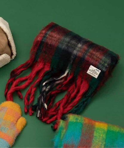 流蘇格紋圍巾
