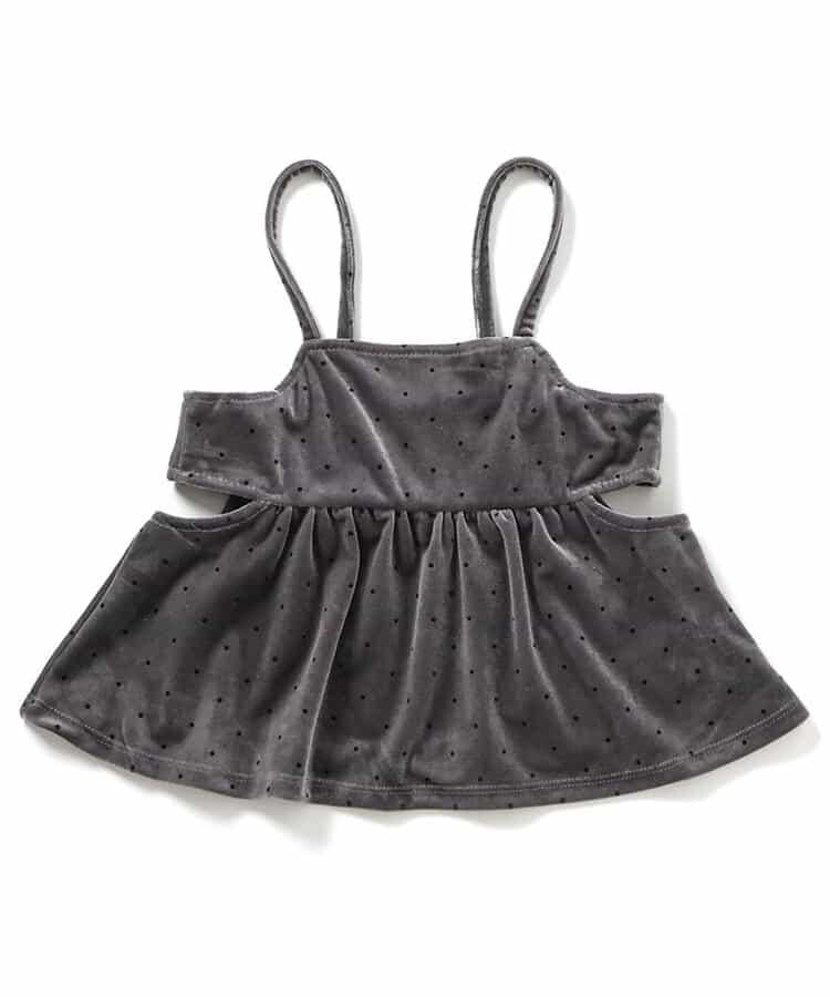 天鵝絨側開式吊帶上衣