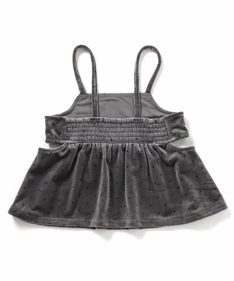 天鵝絨側開式吊帶上衣