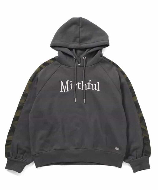 內加絨迷彩拼接連帽衛衣