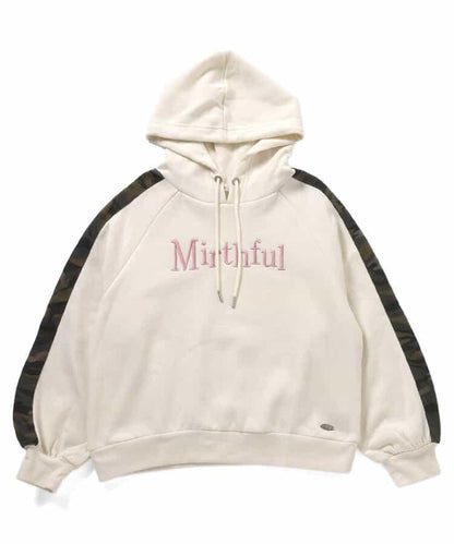 內加絨迷彩拼接連帽衛衣