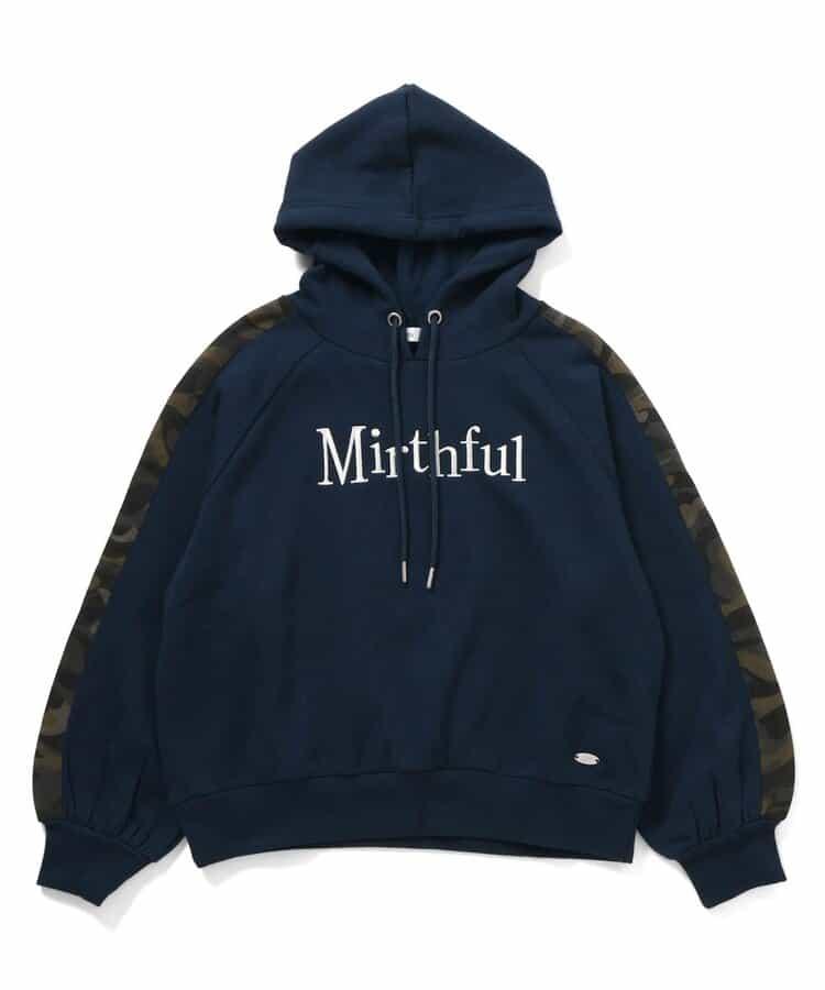 內加絨迷彩拼接連帽衛衣