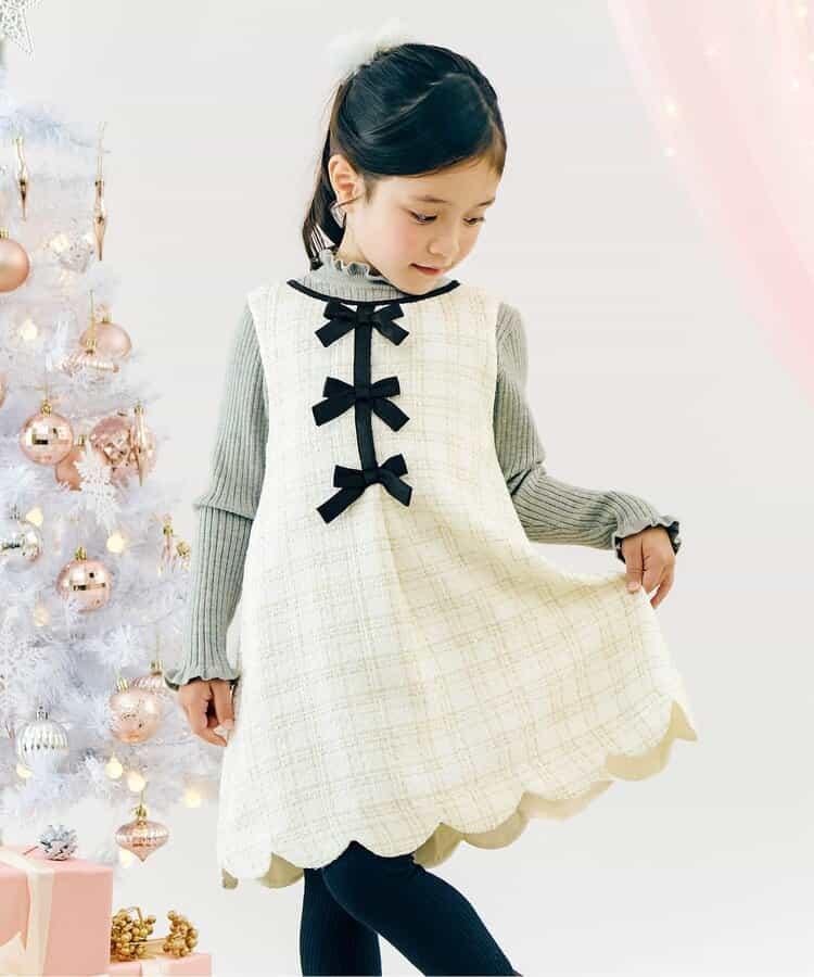 蝴蝶結吊帶連衣裙_アプレレクールマシェリ