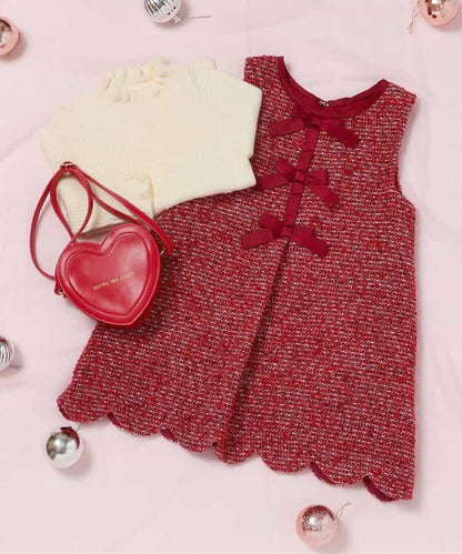 蝴蝶結吊帶連衣裙_アプレレクールマシェリ