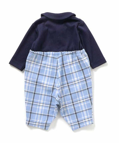 格紋揹帶連體衣